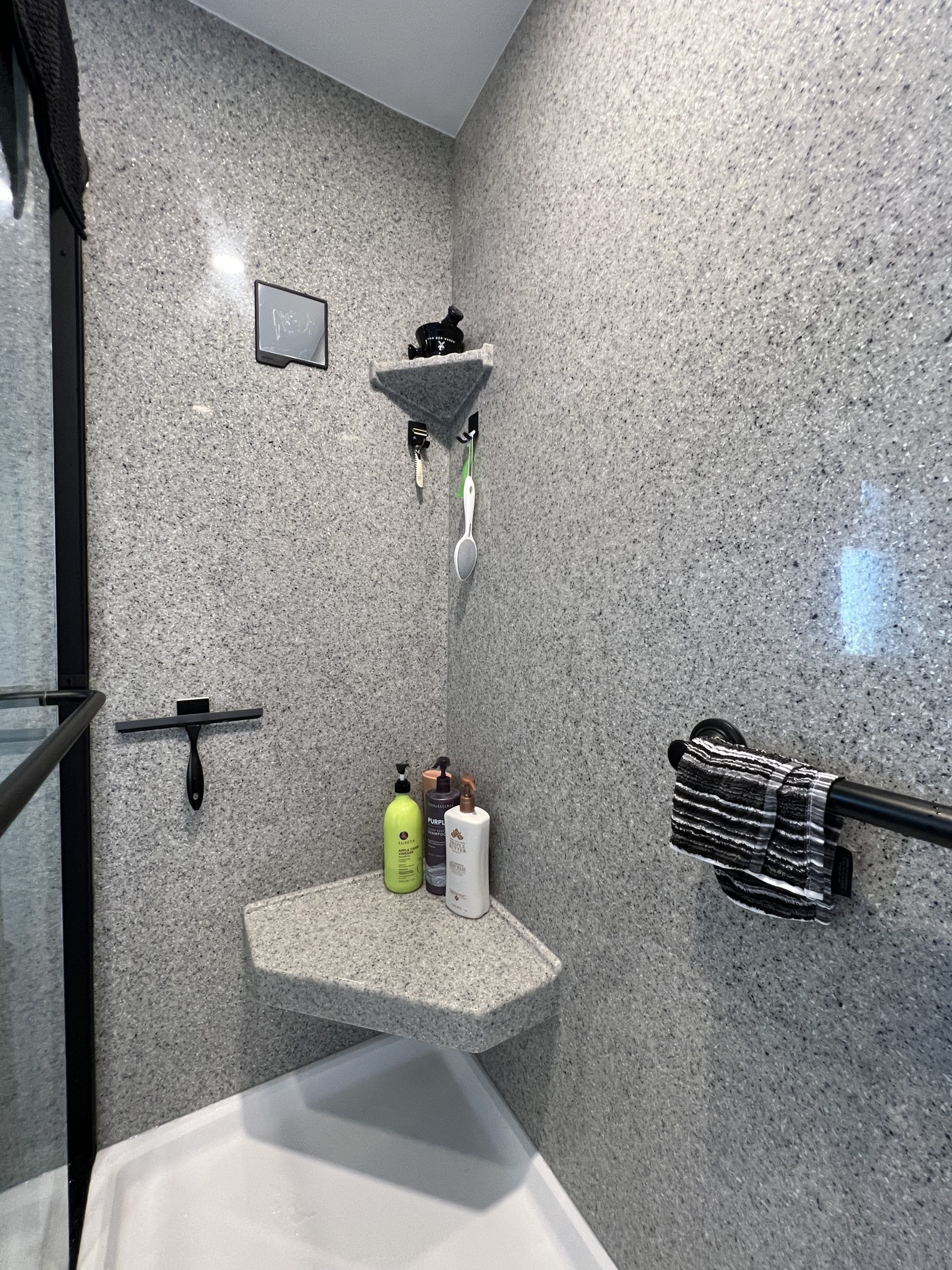  |  Black Frame Bathroom Shower Shelves